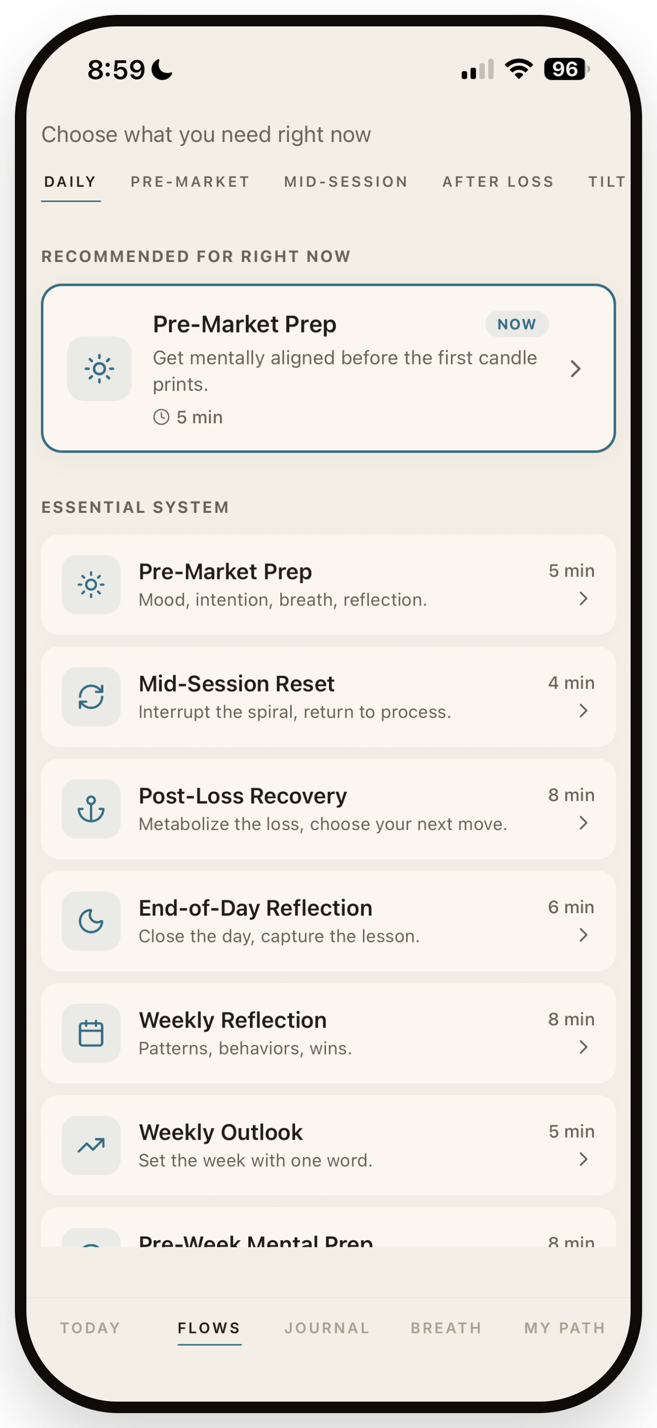 Trader Headspace Flows